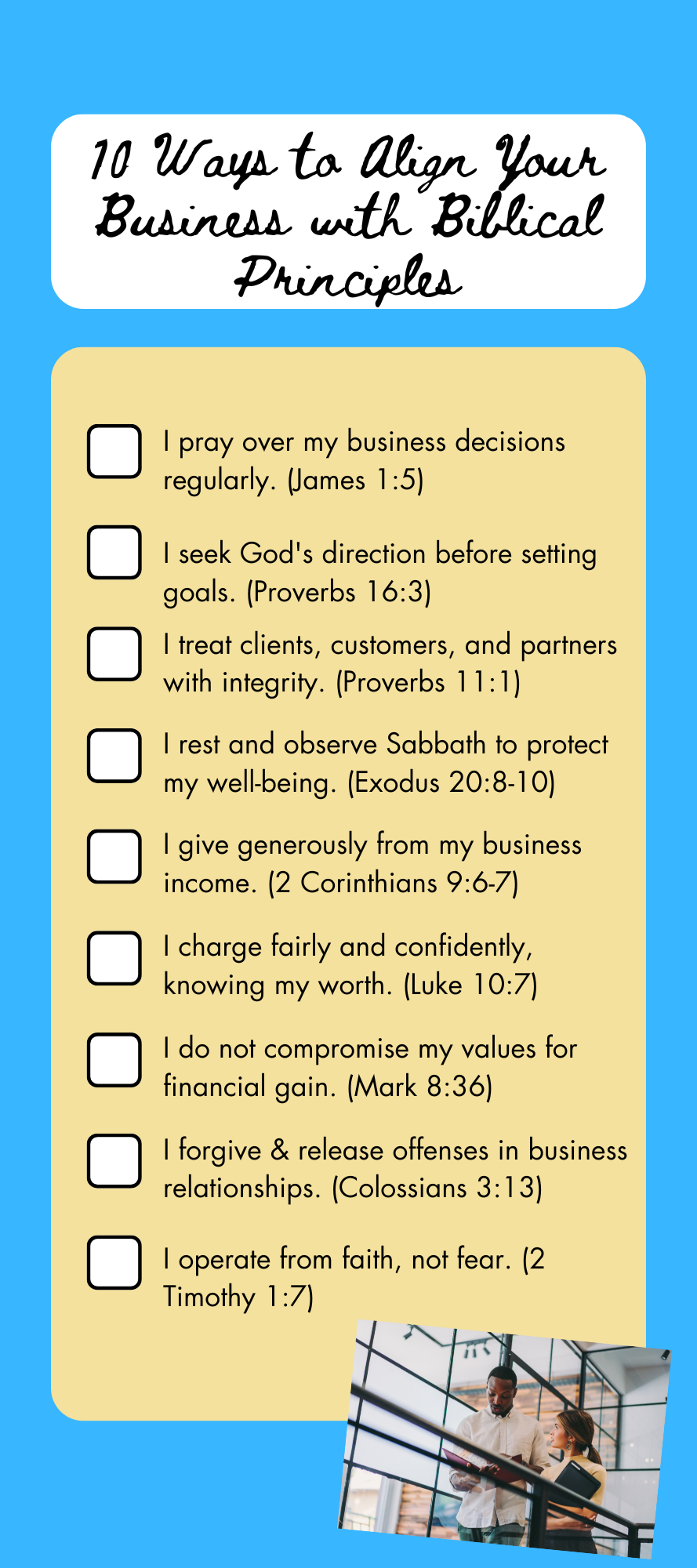 10 ways to Align your biz with Bible